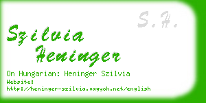 szilvia heninger business card